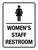 Women's Staff Restroom with Icon Portrait - Wall Sign