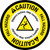 Caution: Fall Hazard Slippery Surface Step Carefully with Hazard Icon Circular - Floor Sign
