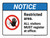 Notice: Restricted Area All Visitors Must Register At Office ANSI Landscape - Wall Sign