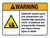 Warning: Hydraulic System Parts And Connections Can Contain High Pressures ANSI Landscape - Wall Sign