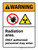 Warning: Radiation Area Only Authorized Personnel May Enter ANSI Portrait - Wall Sign