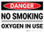 Danger: Hazard No Smoking Oxygen Use - Wall Sign