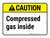 Caution: Compressed Gas Inside Landscape ANSI - Wall Sign