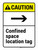 Caution: Confined Space Location Tag (with Right Arrow) ANSI Portrait - Wall Sign