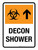 Decon Shower with Arrow Up Portrait - Wall Sign