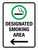 Designated Smoking Area with Left Arrow Portrait - Wall Sign