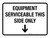 Equipment Serviceable This Side Only with Arrow Down Landscape - Wall Sign
