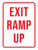 Exit Ramp Up Red Portrait - Wall Sign