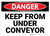 Danger: Keep From Under Conveyor - Wall Sign