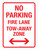 No Parking Fire Lane Tow-Away Zone with Arrows Portrait - Wall Sign