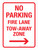 No Parking Fire Lane Tow-Away Zone with Right Arrow Portrait - Wall Sign