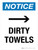 Notice: Dirty Towels (with Up Arrow) Portrait - Wall Sign