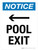 Notice: Pool Exit (with Right Arrow) Portrait - Wall Sign