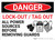 Danger: Lock Out Tag Out Sign With Graphic - Wall Sign