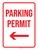 Parking Permit with Left Arrow Portrait - Wall Sign