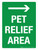 Pet Relief Area (with Right Arrow) Portrait - Wall Sign