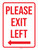 Please Exit Left Red Portrait - Wall Sign