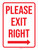 Please Exit Right Red Portrait - Wall Sign