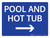 Pool And Hot Tub (with Left Arrow) Landscape - Wall Sign