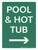 Pool And Hot Tub (with Right Arrow) Landscape - Wall Sign
