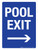 Pool Exit (with Right Arrow) Portrait - Wall Sign