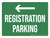 Registration Parking (with Left Arrow) Landscape - Wall Sign