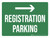 Registration Parking (with Right Arrow) Landscape - Wall Sign