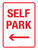 Self Park with Left Arrow Portrait - Wall Sign