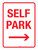 Self Park with Right Arrow Portrait - Wall Sign