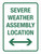 Severe Weather Assembly Location with Arrows Portrait - Wall Sign
