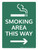 Smoking Area This Way (with Right Arrow) Portrait - Wall Sign