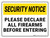 Security Notice: Please Declare All Firearms Before Entering Landscape - Wall Sign