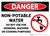 Danger: Non Potable Water Drinking Washing Cooking - Wall Sign
