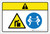 Caution: Lift Hazard Get Help (Wordless ISO/ANSI) - Label
