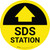 SDS Station (Yellow with Arrow) Circular - Floor Sign