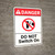 Danger: Do Not Switch On With Icon ANSI - Wall Sign