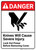Danger: Knives Will Injure ANSI - Wall Sign