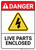 Danger: Live Parts Enclosed with Graphic ANSI - Wall Sign