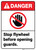 Danger: Stop Flywheel Before Opening Guards With Icon ANSI - Wall Sign