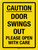 Caution: Door Swings Out - Please Open With Care Portrait - Wall Sign