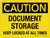 Caution: Document Storage Keep Locked At All Times Landscape - Wall Sign