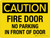 Caution: Fire Door - No Parking In Front Of Door Landscape - Wall Sign