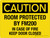 Caution: Room Protected By FM200 In Case Of Fire Keep Door Closed Landscape - Wall Sign