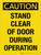 Caution: Stand Clear Of Door During Operation Portrait - Wall Sign
