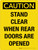 Caution: Stand Clear When Rear Doors Are Opened Portrait - Wall Sign