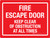 Fire Escape Door Keep Clear Of Obstruction At All Times Red Landscape - Wall Sign
