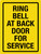 Ring Bell At Back Door For Service Portrait - Wall Sign