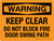 Warning: Keep Clear Do Not Block Fire Door Swing Path Landscape - Wall Sign
