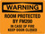 Warning: Room Protected By FM200 In Case Of Fire Keep Door Closed Landscape - Wall Sign