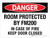 Danger: Room Protected By FM200 In Case Of Fire Keep Door Closed Landscape - Wall Sign